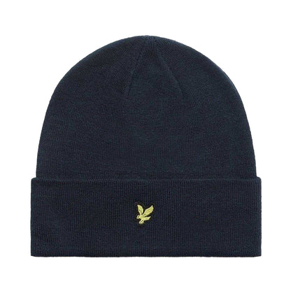 Dark Navy - Front - Lyle & Scott Unisex Adult Embroidered Logo Knitted Beanie