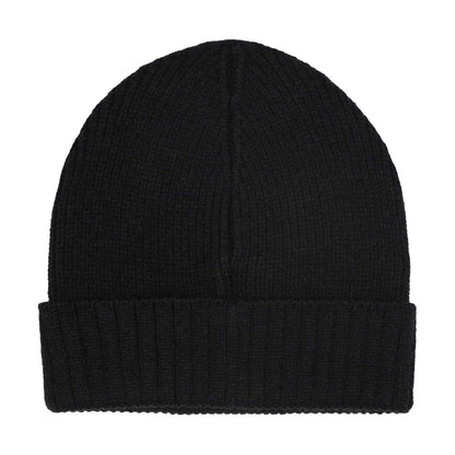 Black - Back - Boss Childrens-Kids Logo Ribbed Casual Beanie