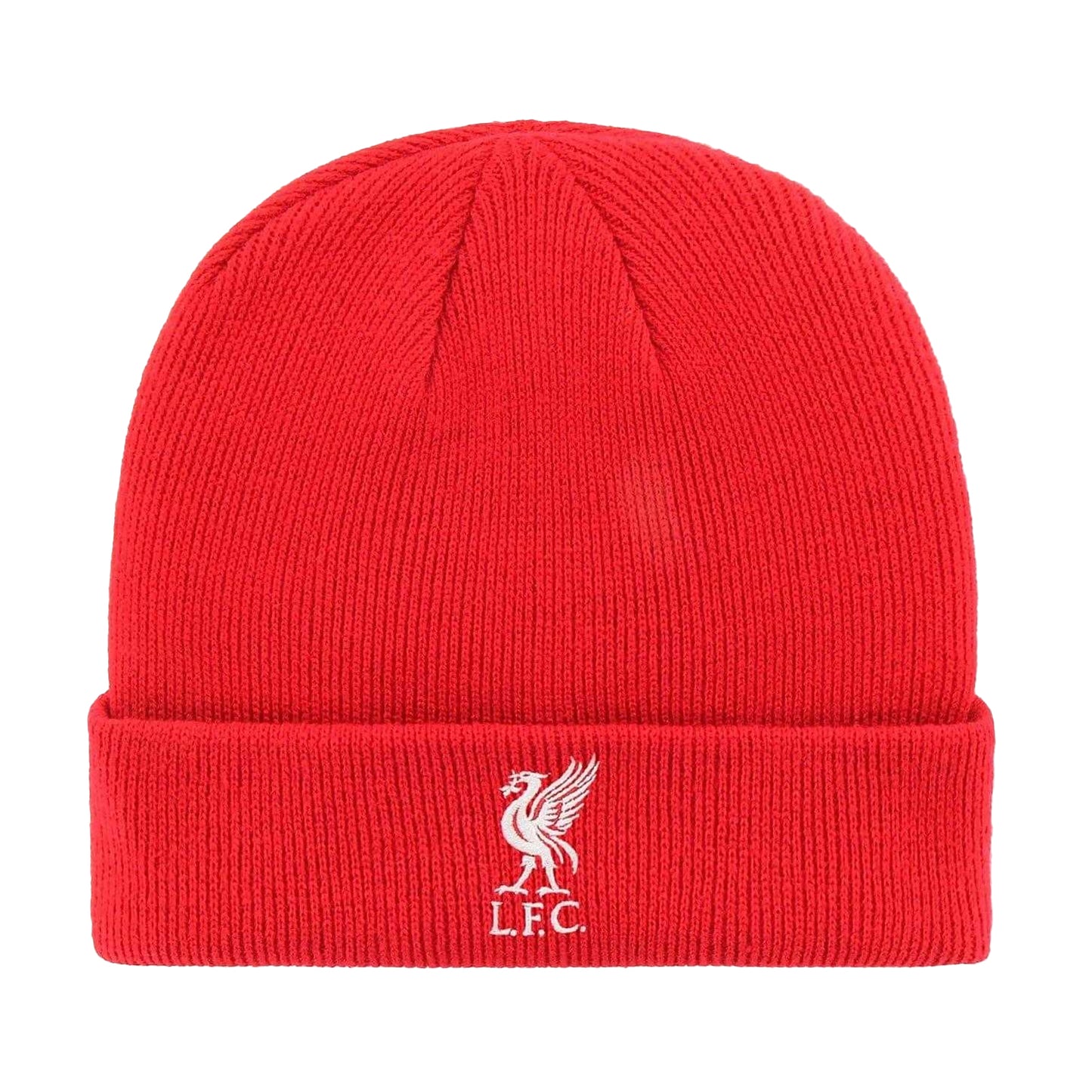 Red-White - Front - Liverpool FC Unisex Adult Team Ribbed Beanie