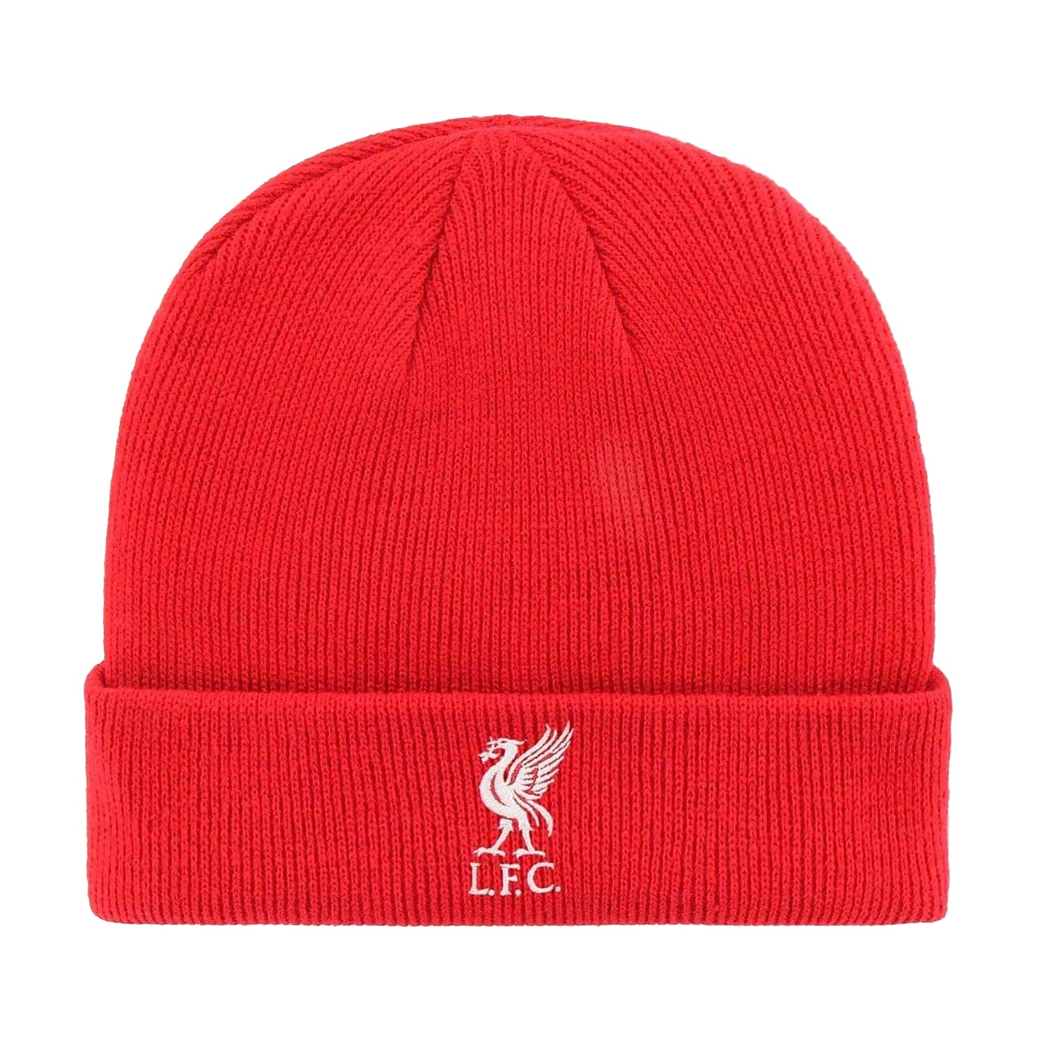 Red-White - Front - Liverpool FC Unisex Adult Team Ribbed Beanie