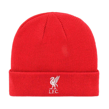 Red-White - Front - Liverpool FC Unisex Adult Team Ribbed Beanie