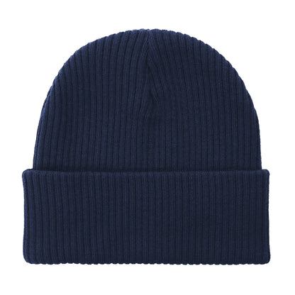 Navy-White - Back - Societe Noir Unisex Adult Ribbed Winter Beanie