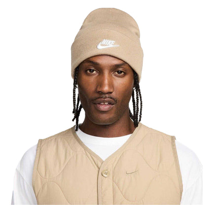 Khaki-White - Front - Nike Unisex Adult NSW Beanie