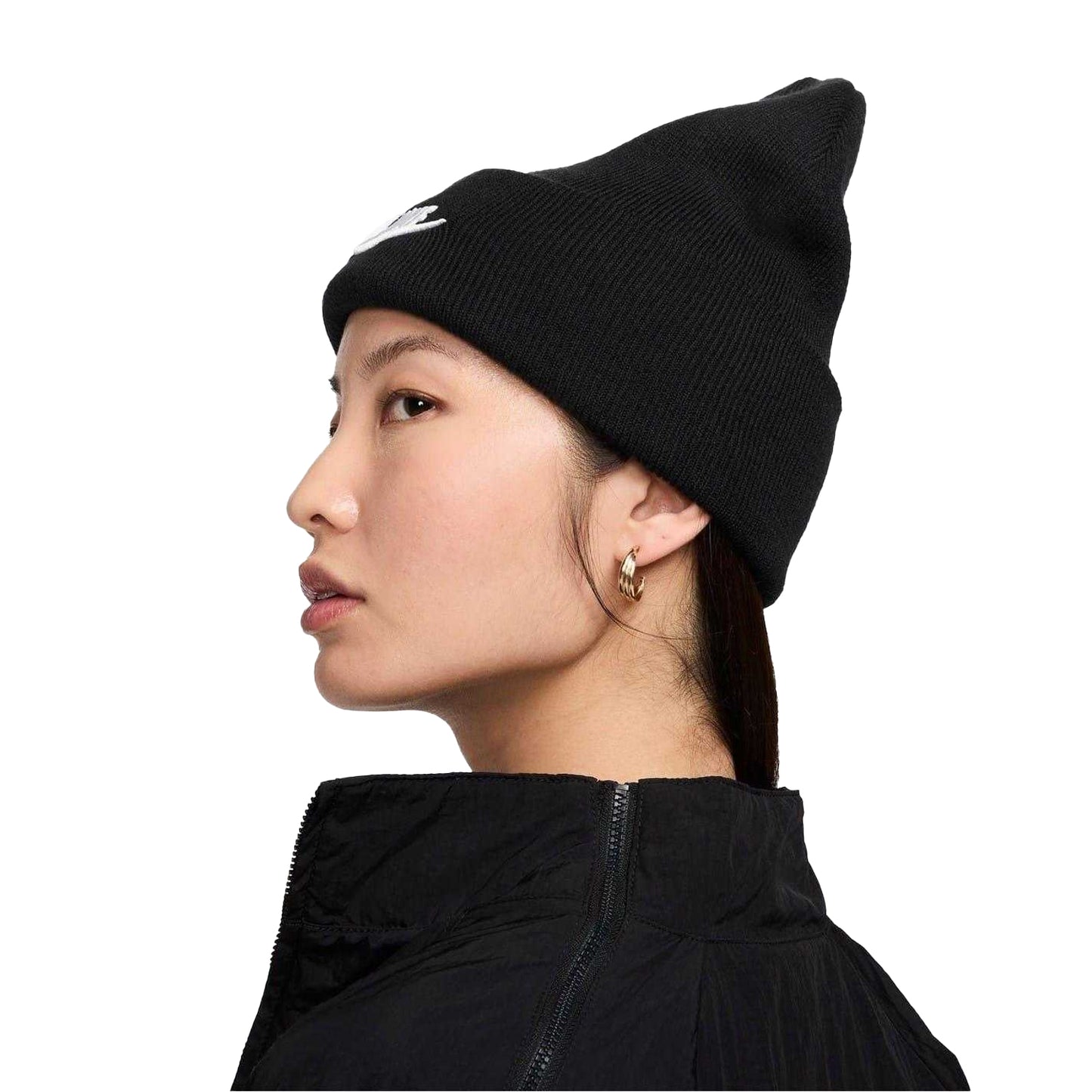 Black-White - Side - Nike Unisex Adult NSW Beanie