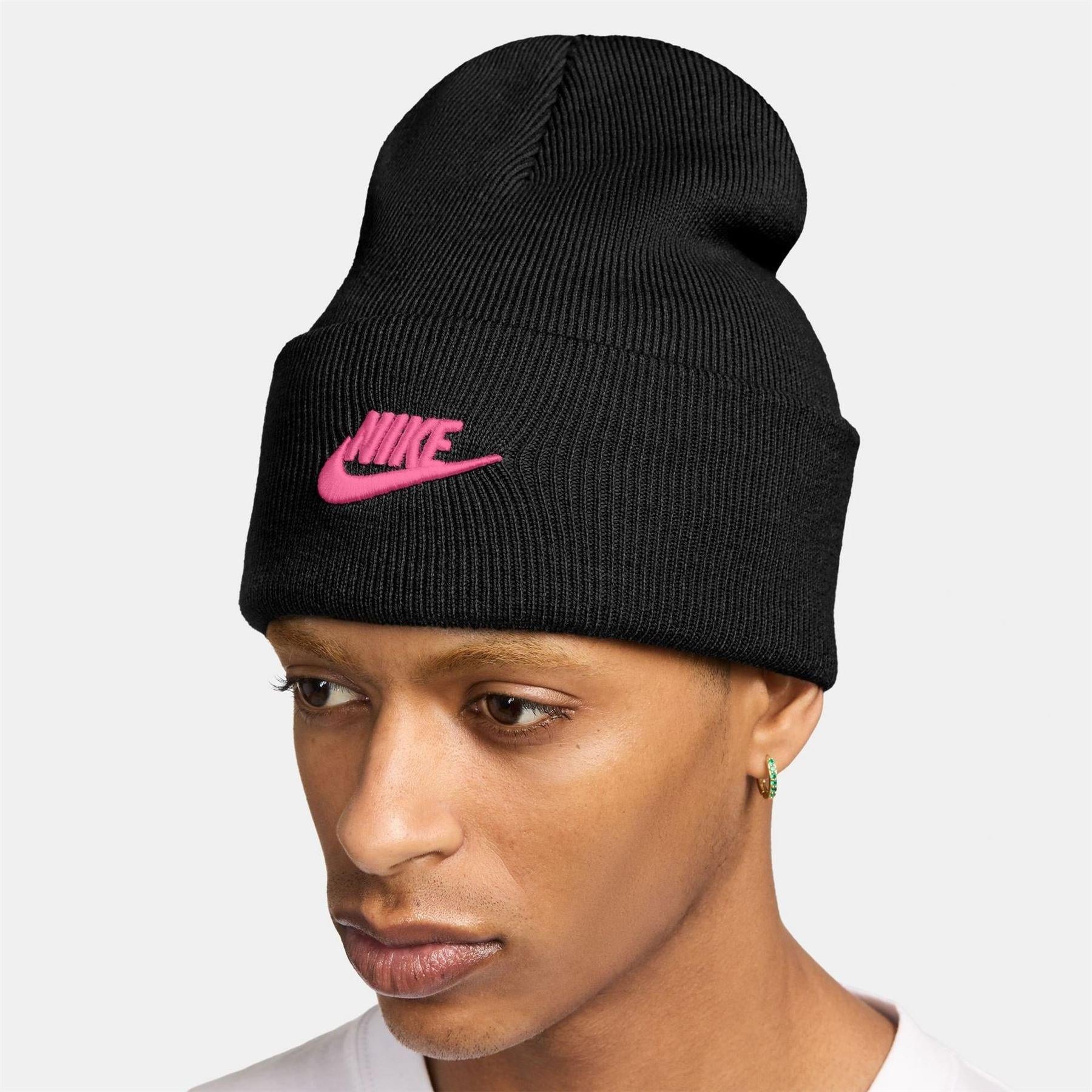 Black-Pinksicle - Pack Shot - Nike Unisex Adult NSW Beanie