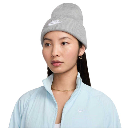 Grey-White - Front - Nike Unisex Adult NSW Beanie
