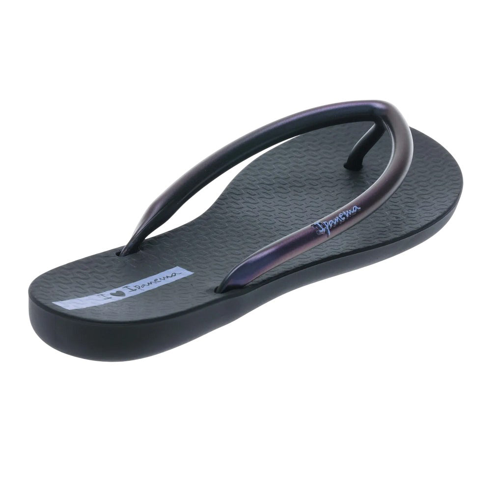 Black - Back - Ipanema Womens-Ladies Wave Bubble Flip Flops