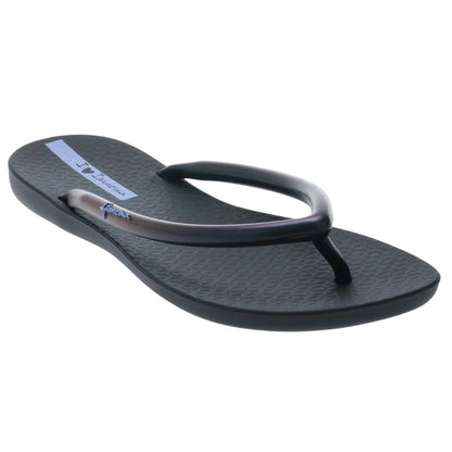 Black - Front - Ipanema Womens-Ladies Wave Bubble Flip Flops