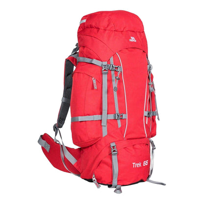 Red Tone - Back - Trespass Trek Trekking 66L Rucksack