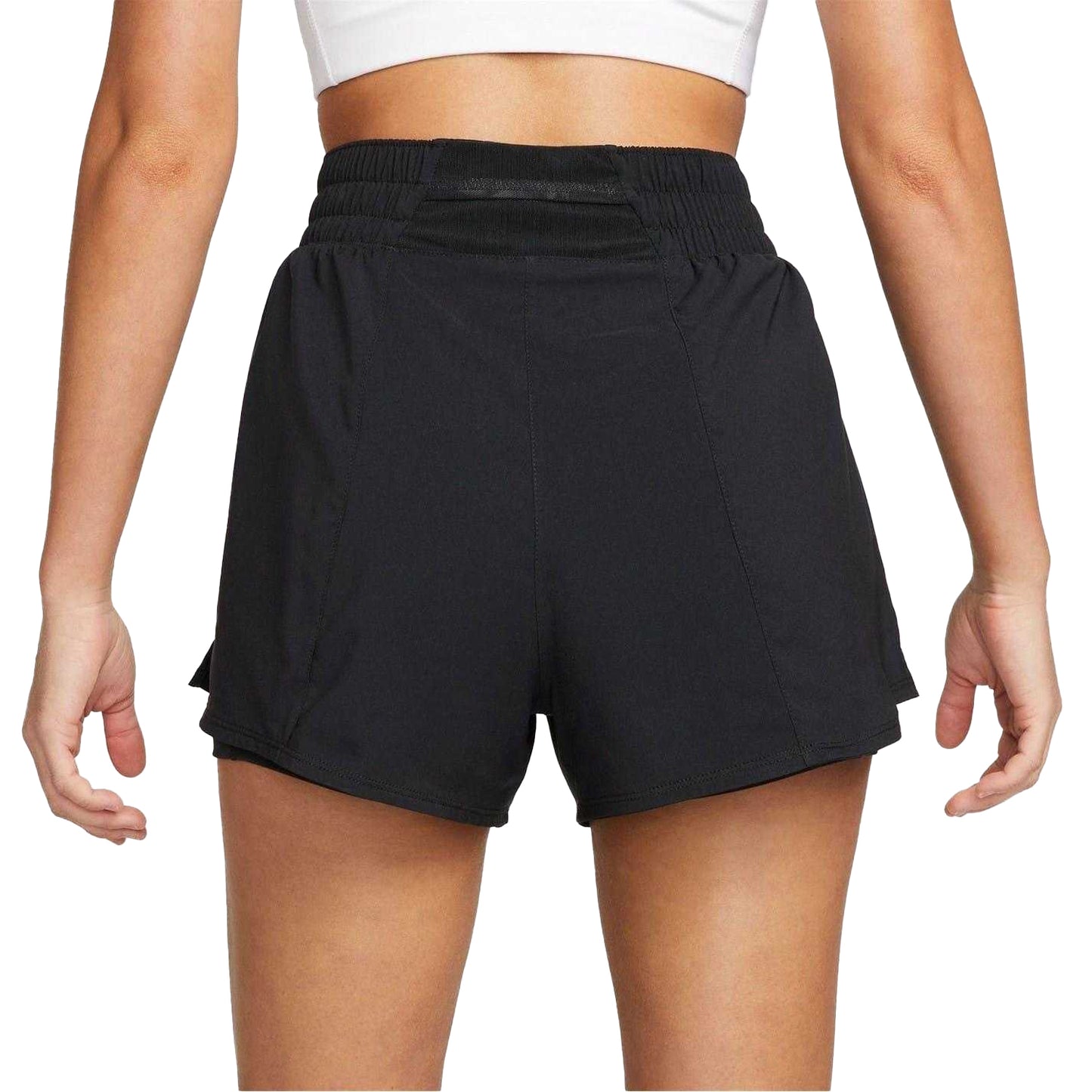 Black - Back - Nike Womens-Ladies Pro 2 in 1 Running Shorts