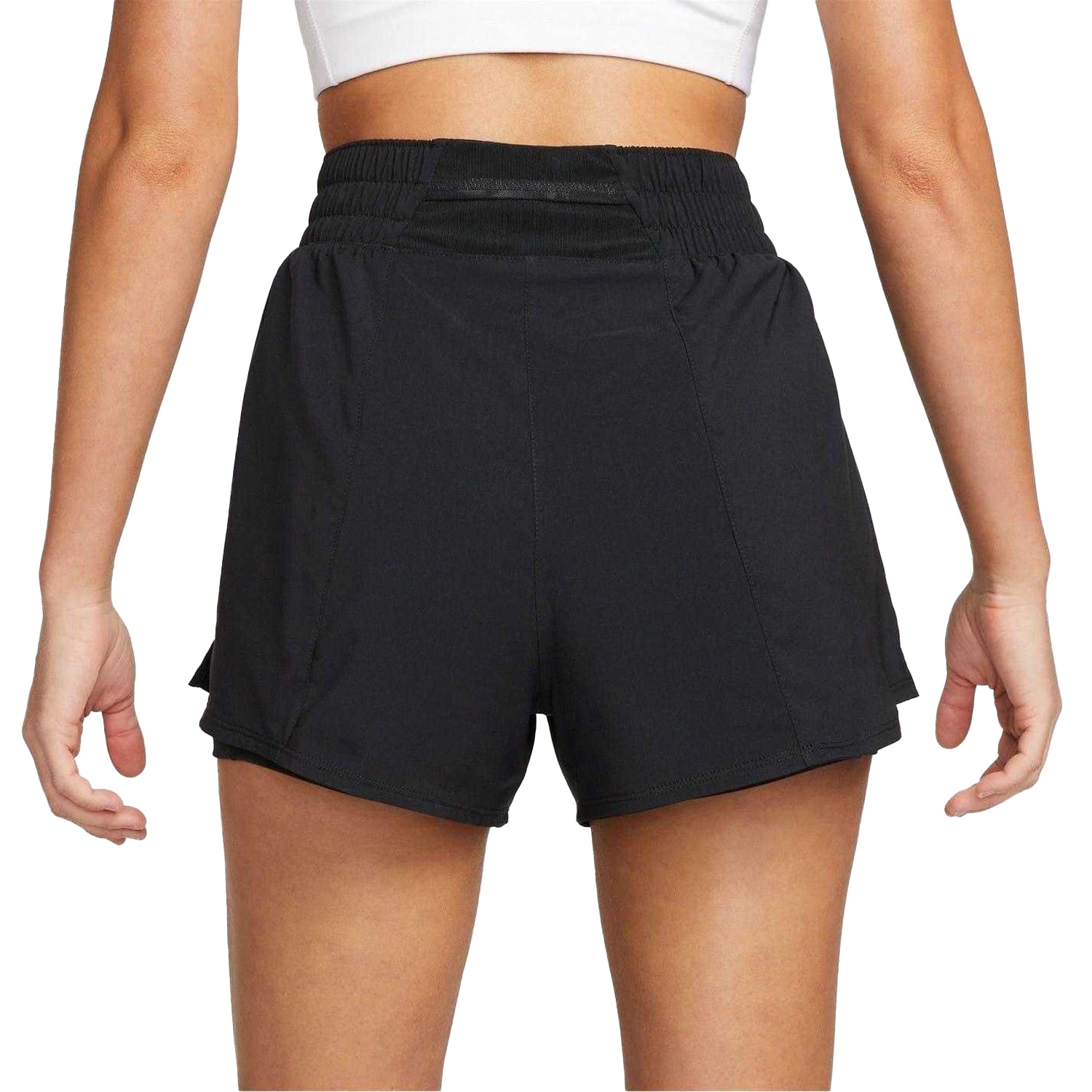 Black - Back - Nike Womens-Ladies Pro 2 in 1 Running Shorts