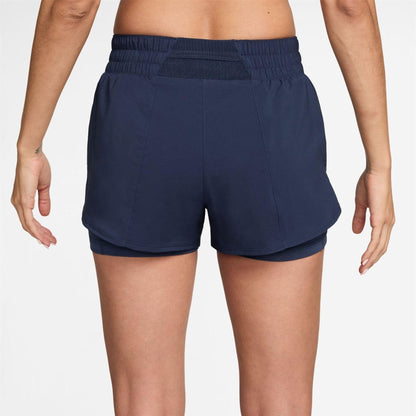 Midnight Navy - Front - Nike Womens-Ladies Pro 2 in 1 Running Shorts