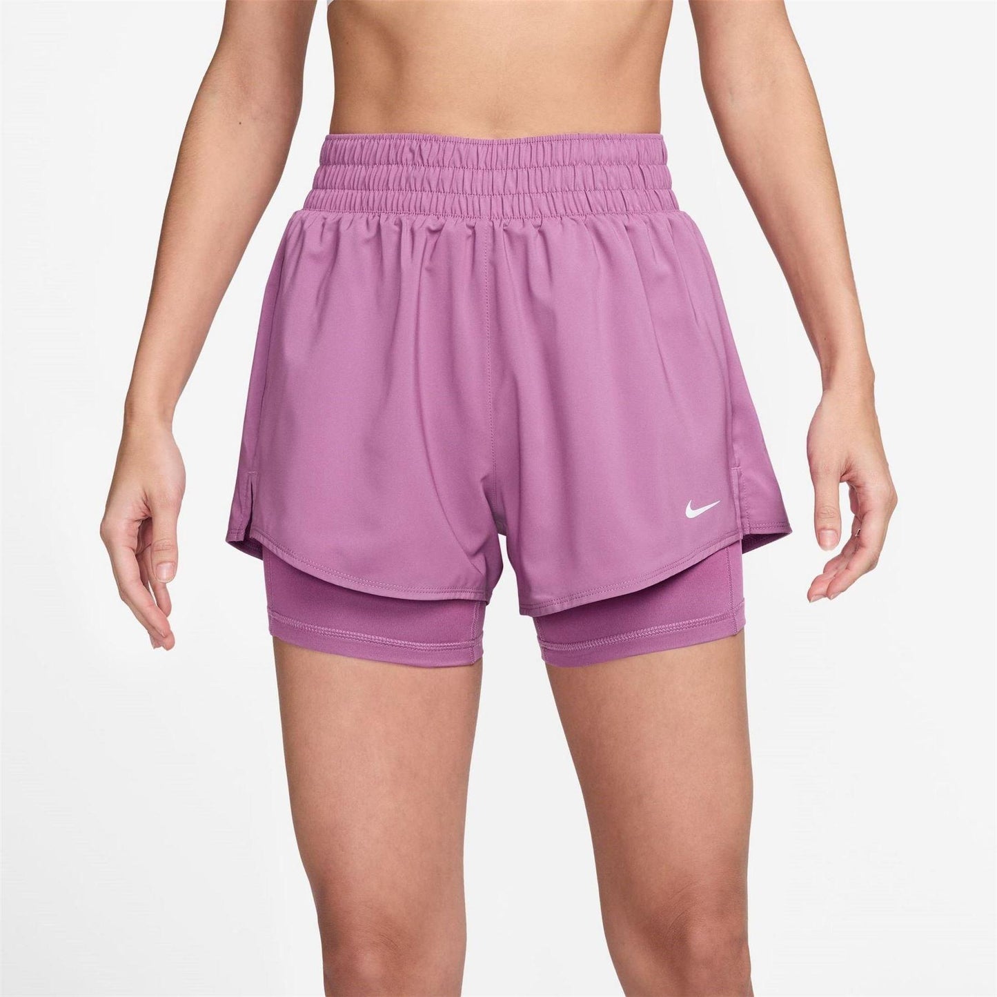 Light Purple - Front - Nike Womens-Ladies Pro 2 in 1 Running Shorts
