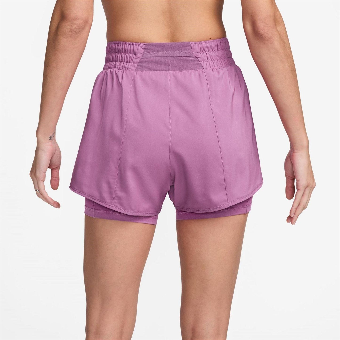Light Purple - Back - Nike Womens-Ladies Pro 2 in 1 Running Shorts