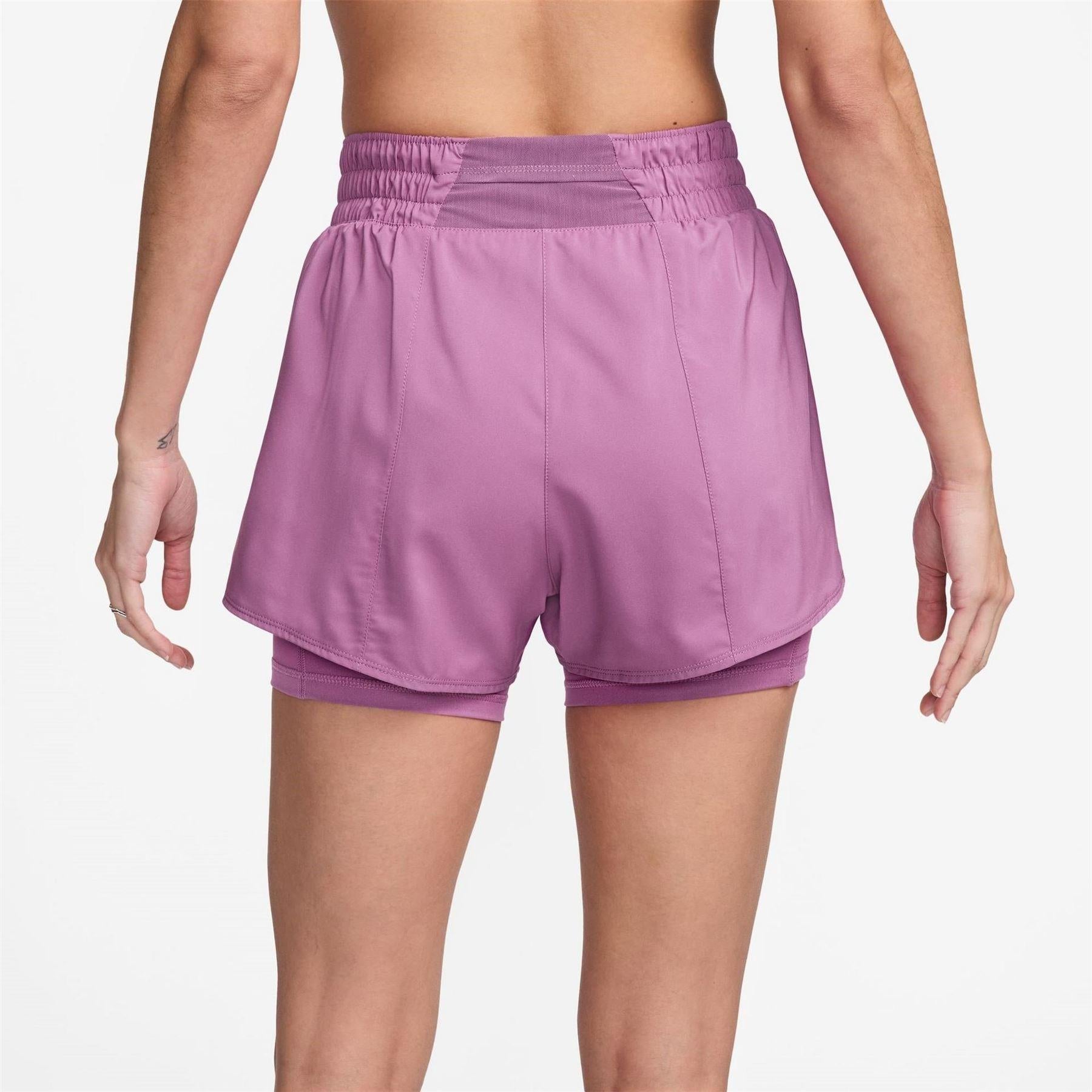 Light Purple - Back - Nike Womens-Ladies Pro 2 in 1 Running Shorts
