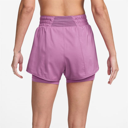 Light Purple - Back - Nike Womens-Ladies Pro 2 in 1 Running Shorts