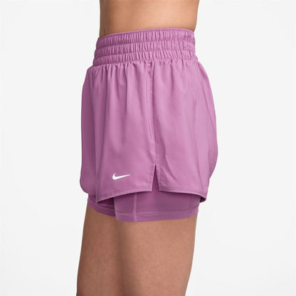 Light Purple - Side - Nike Womens-Ladies Pro 2 in 1 Running Shorts