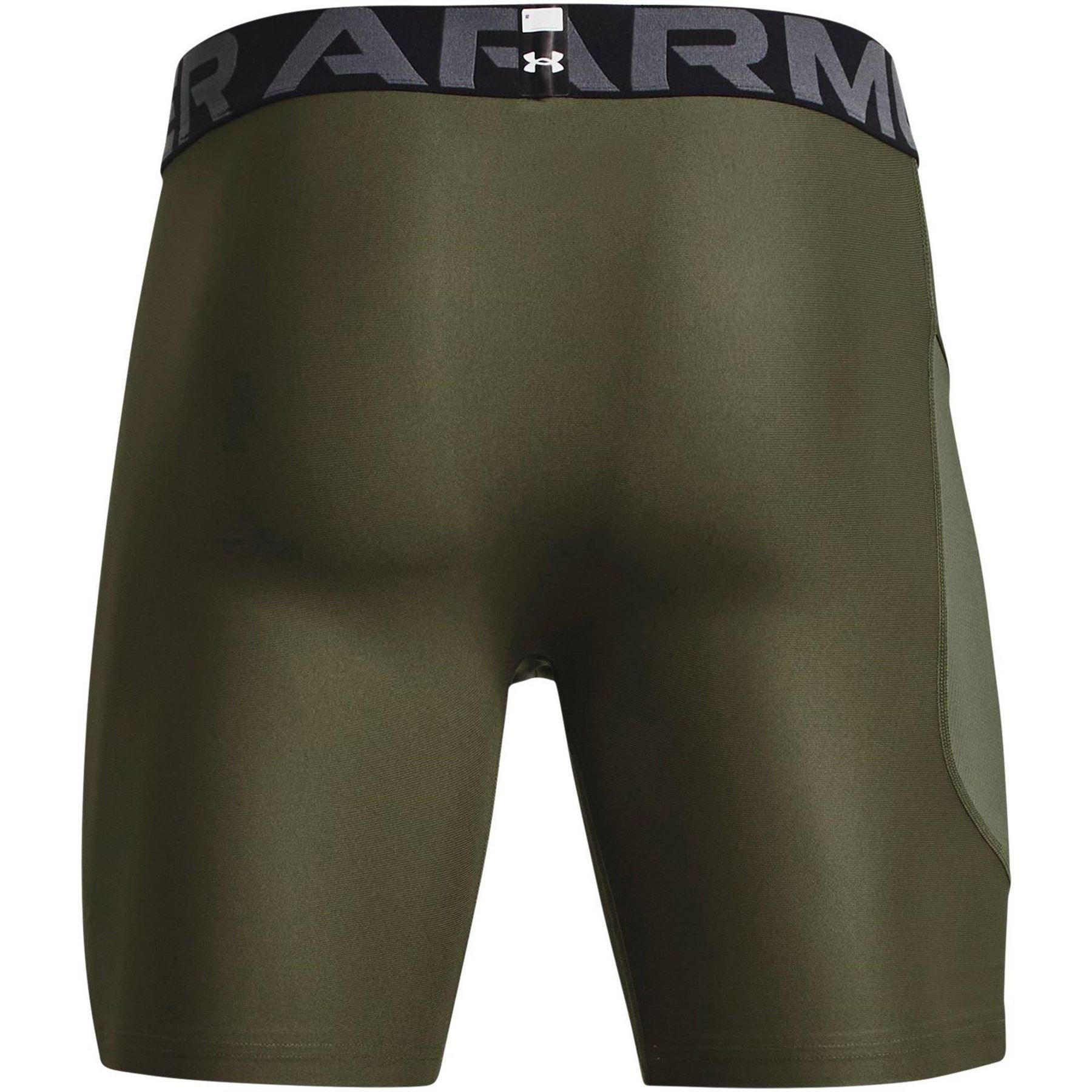 Marine OD Green - Back - Under Armour Mens HeatGear Fitted Compression Shorts
