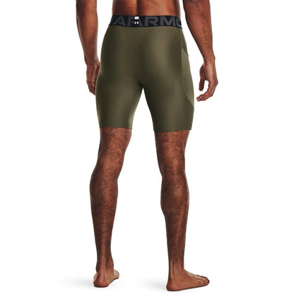 Marine OD Green - Side - Under Armour Mens HeatGear Fitted Compression Shorts