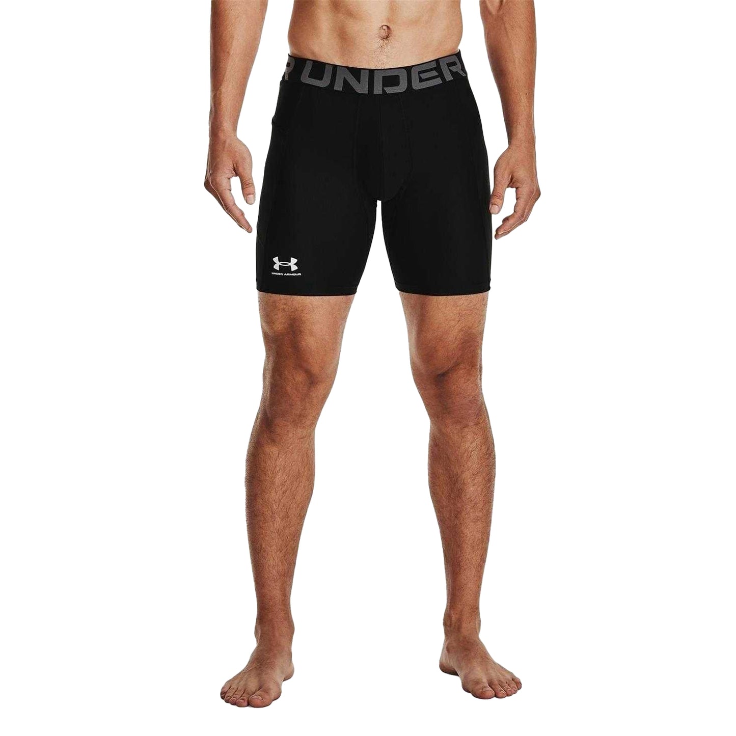 Black - Side - Under Armour Mens HeatGear Fitted Compression Shorts