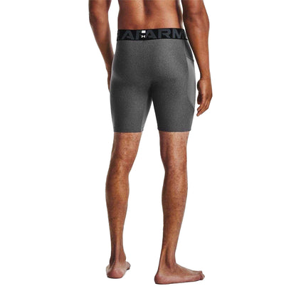 Carbon Heather - Back - Under Armour Mens HeatGear Fitted Compression Shorts