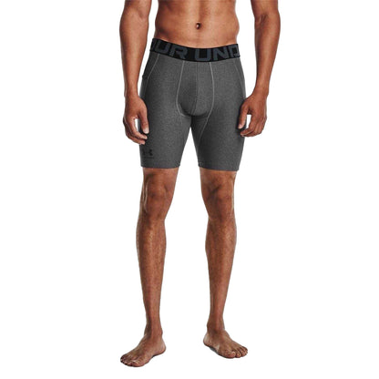 Carbon Heather - Side - Under Armour Mens HeatGear Fitted Compression Shorts