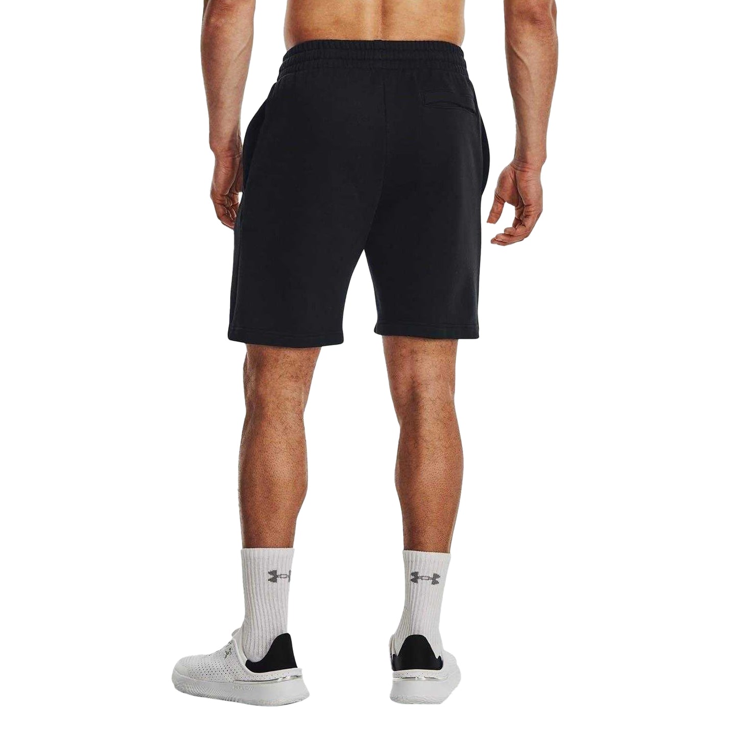 Black - Back - Under Armour Mens Rival Cotton Blend Shorts