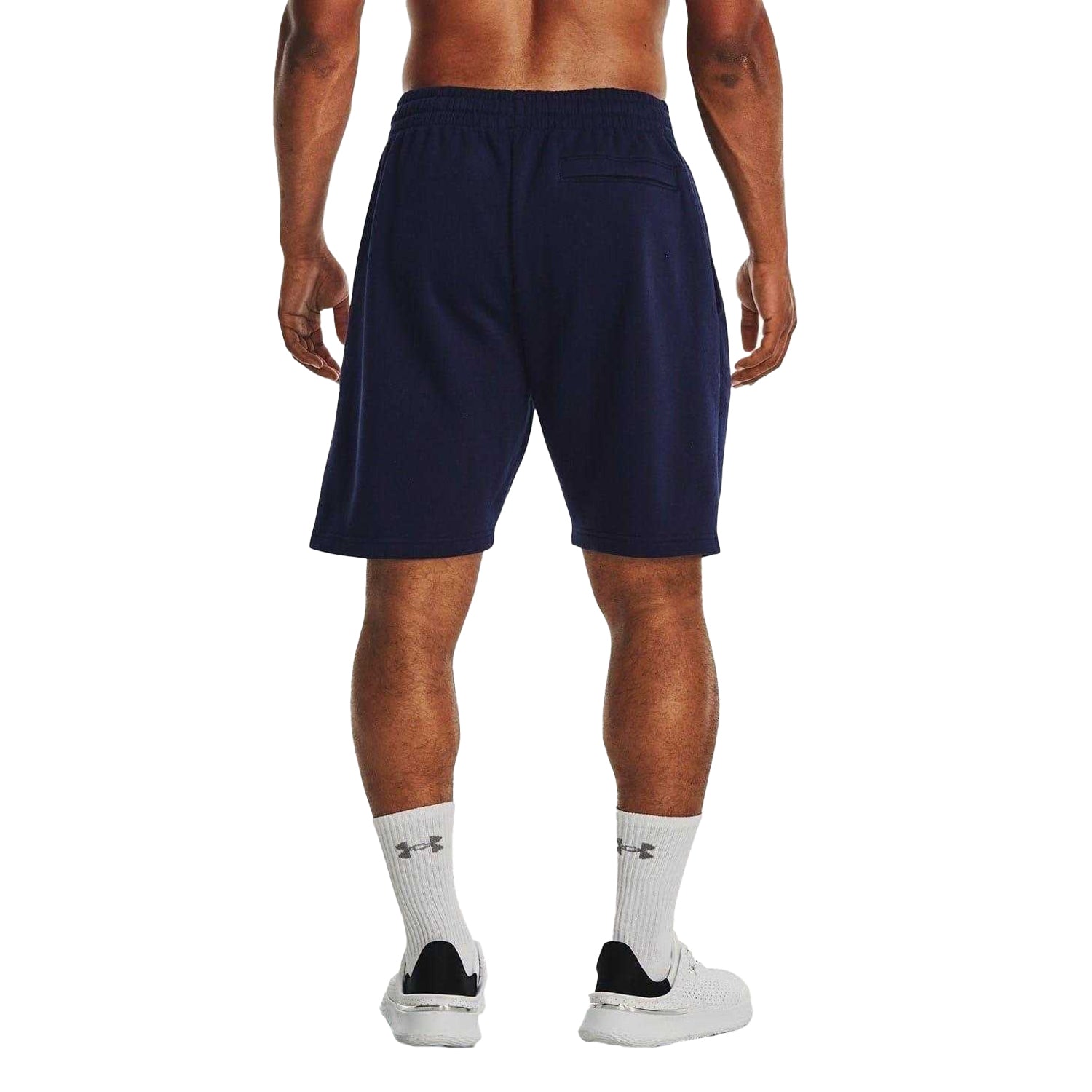 Midnight Navy - Back - Under Armour Mens Rival Cotton Blend Shorts