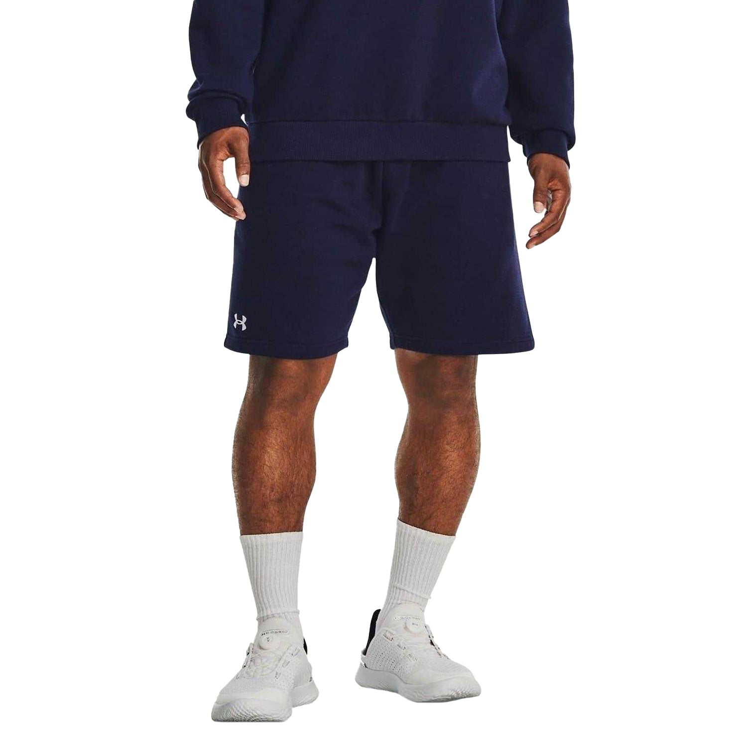 Midnight Navy - Side - Under Armour Mens Rival Cotton Blend Shorts