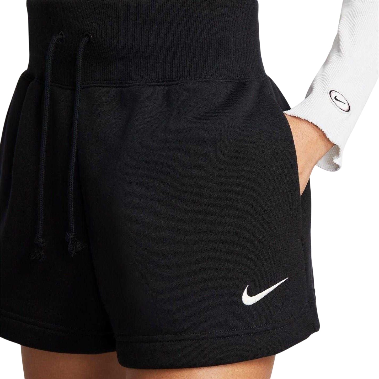 Black - Side - Nike Womens-Ladies Sportswear Essential Shorts