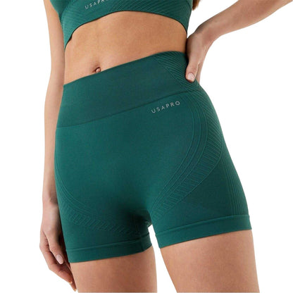 Forest Green - Front - USA Womens-Ladies Nylon Shorts