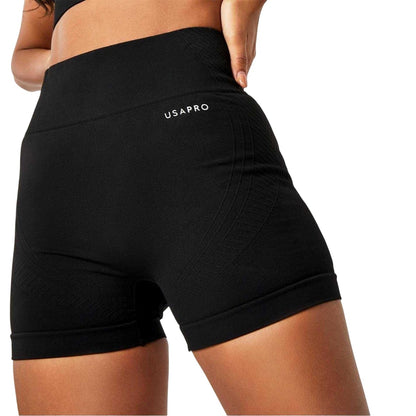 Black - Front - USA Womens-Ladies Nylon Shorts