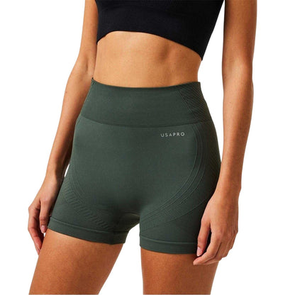 Khaki - Side - USA Womens-Ladies Nylon Shorts