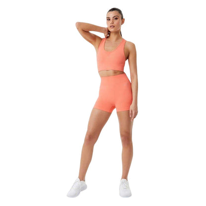 Coral - Side - USA Womens-Ladies Nylon Shorts