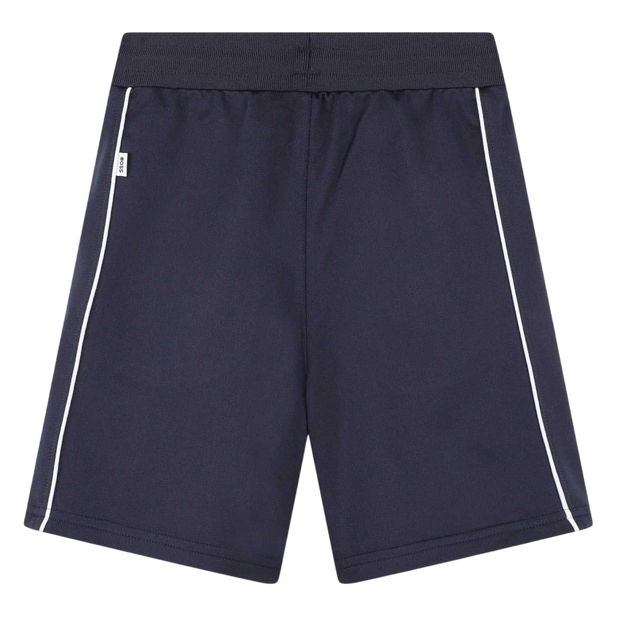 Navy - Back - Boss Childrens-Kids Jersey Shorts