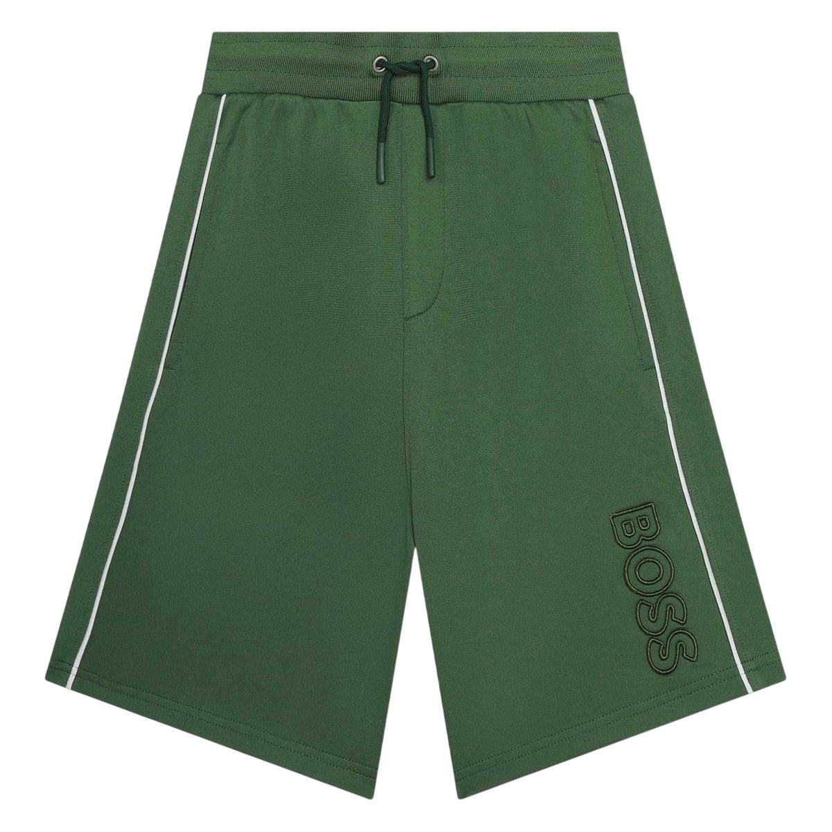 Khaki Green - Front - Boss Childrens-Kids Jersey Shorts