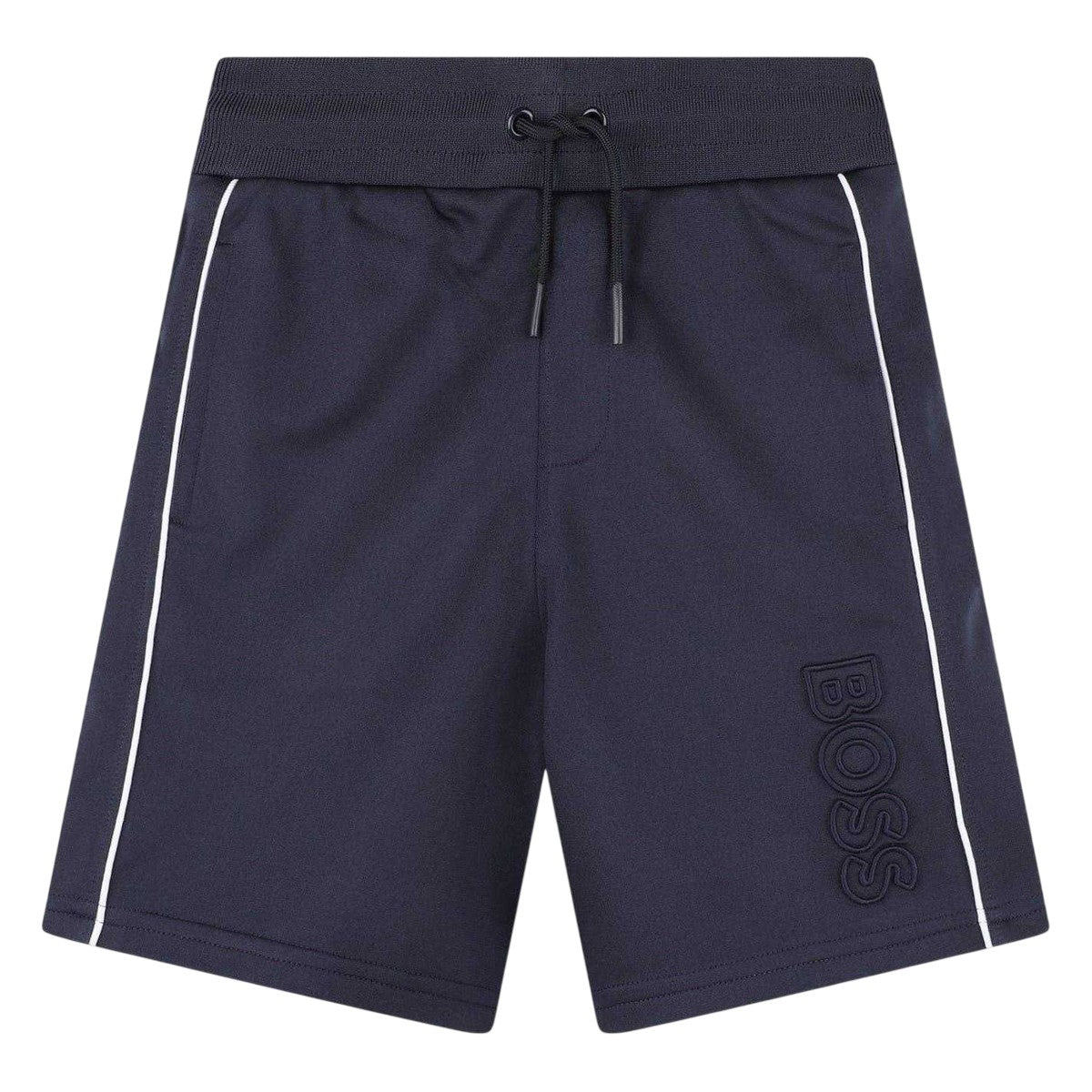 Navy - Front - Boss Childrens-Kids Jersey Shorts