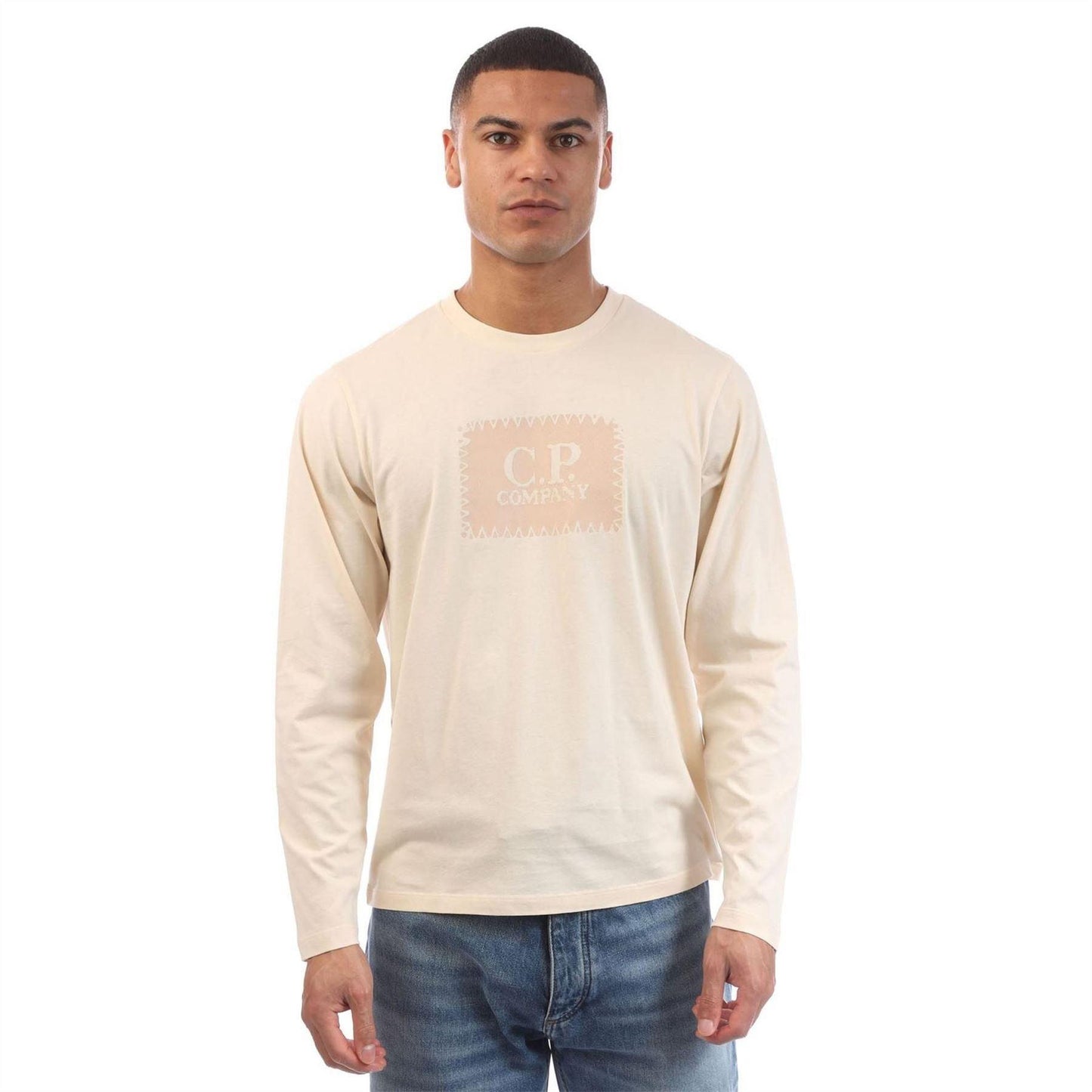 Cream - Front - C.P. Company Mens T-Shirt