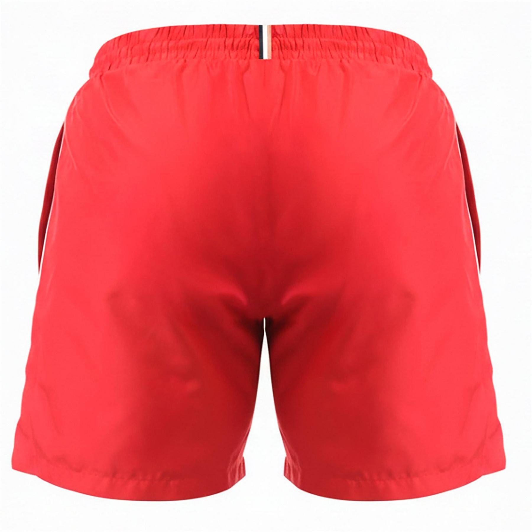 Red - Back - Boss Mens Starfish Swim Shorts