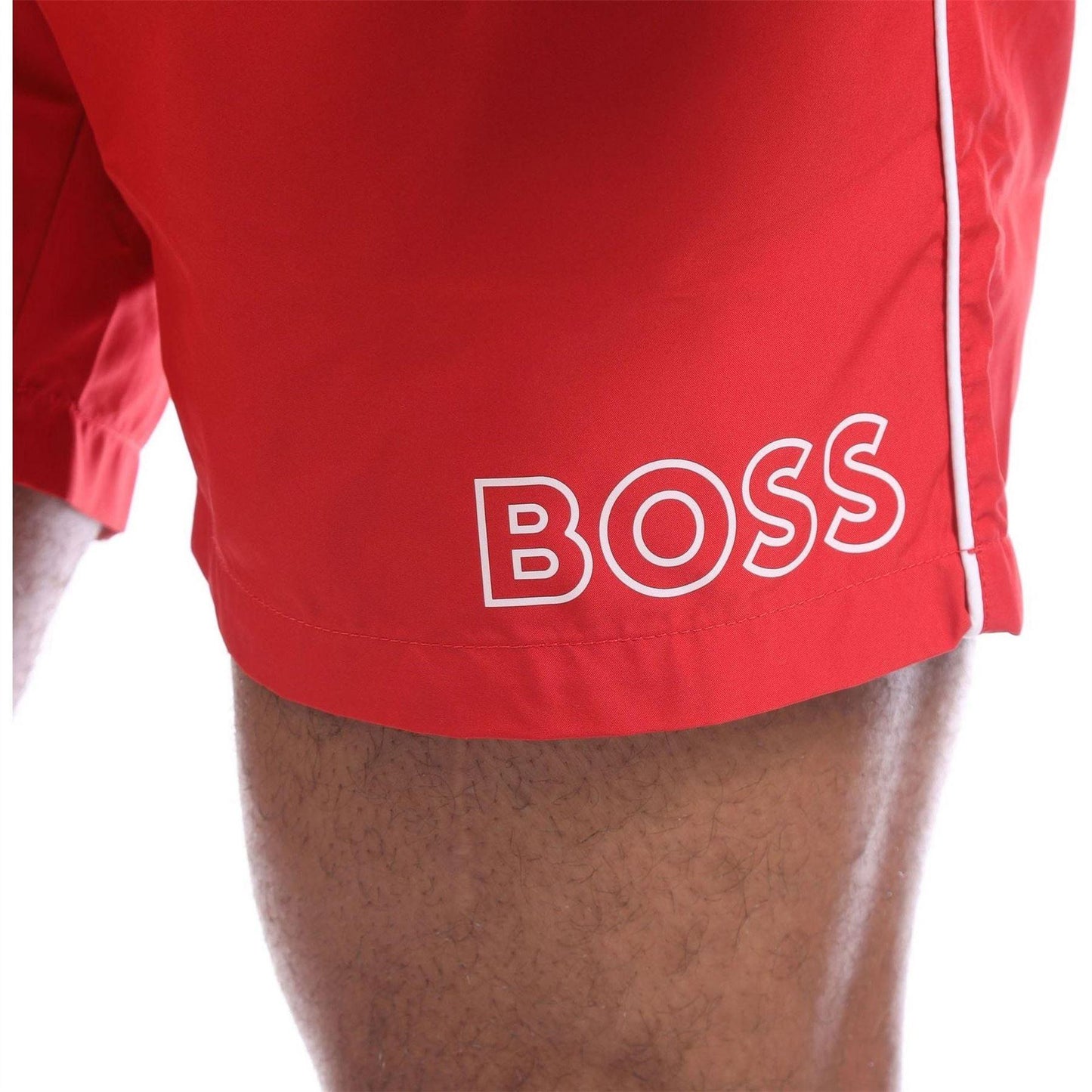 Red - Side - Boss Mens Starfish Swim Shorts