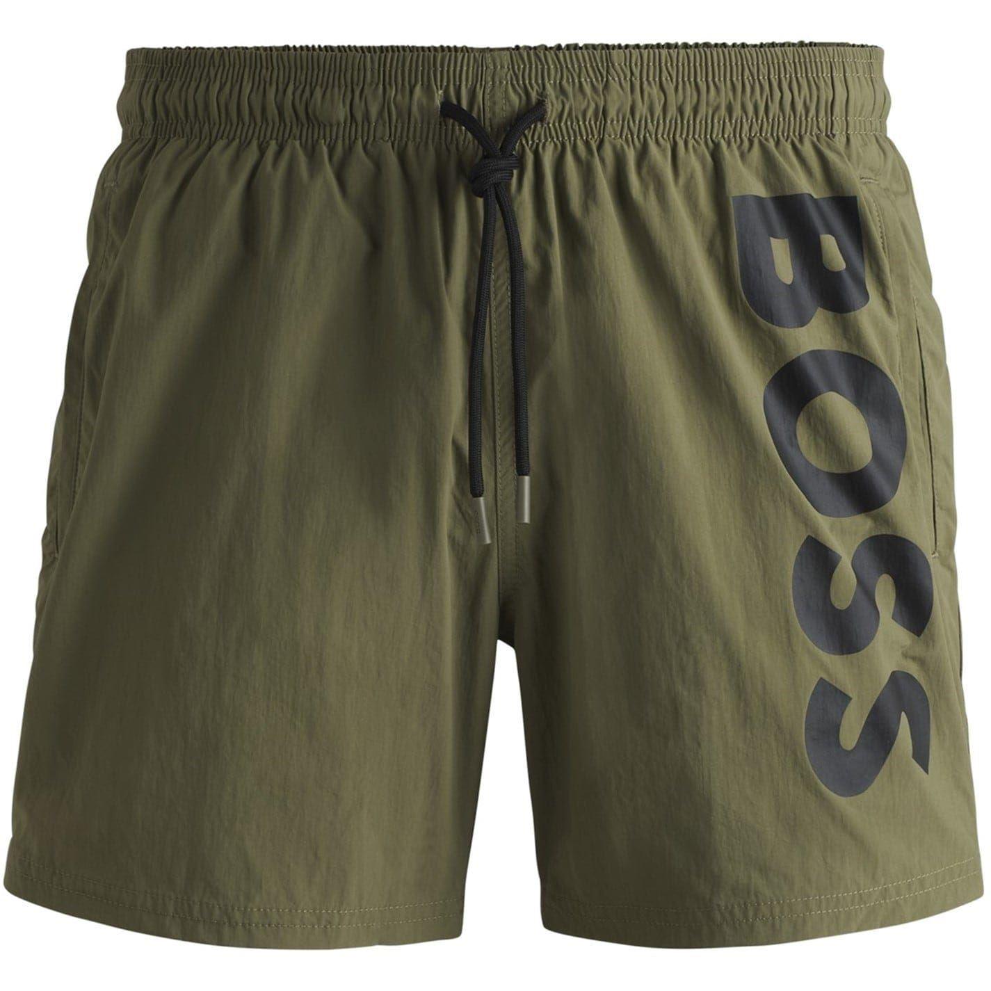 Dark Beige - Front - Boss Mens Octopus Swim Shorts