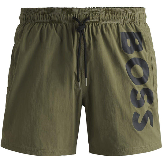 Dark Beige - Front - Boss Mens Octopus Swim Shorts
