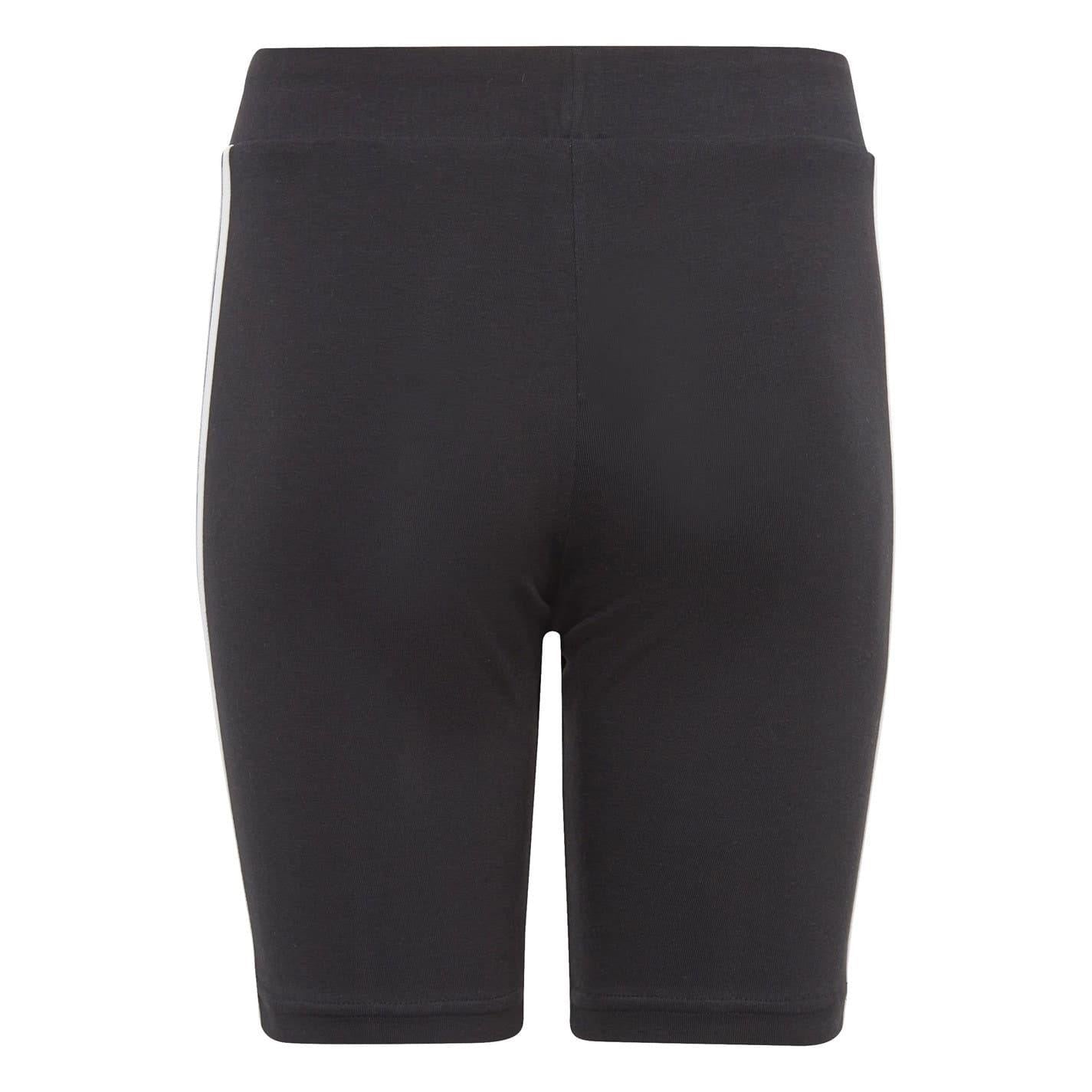Black-White - Back - Adidas Girls Essential Breathable Biker Shorts