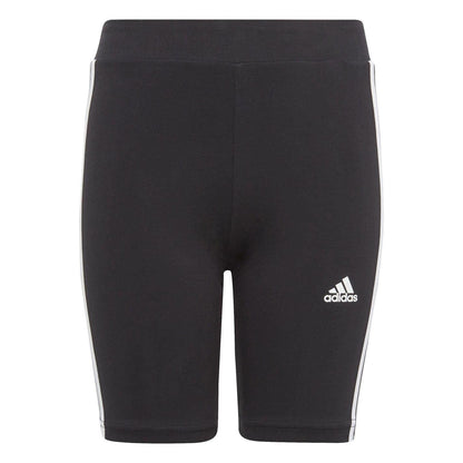 Black-White - Front - Adidas Girls Essential Breathable Biker Shorts