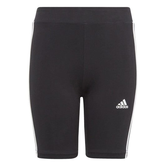Black-White - Front - Adidas Girls Essential Breathable Biker Shorts