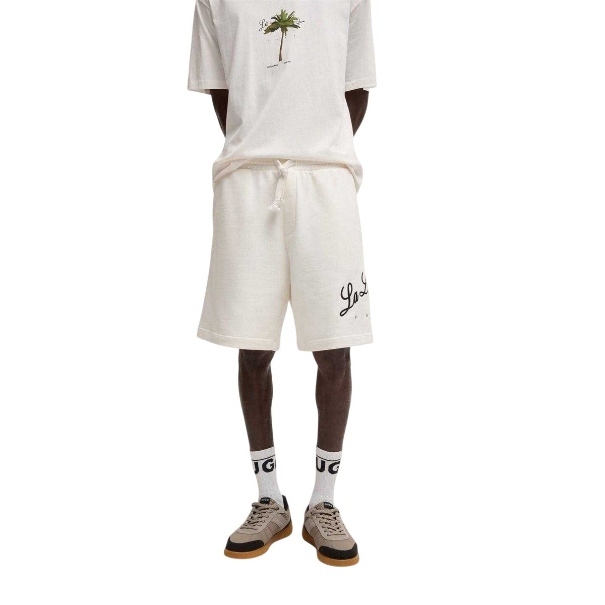 Natural - Side - Hugo Mens Sweat Shorts