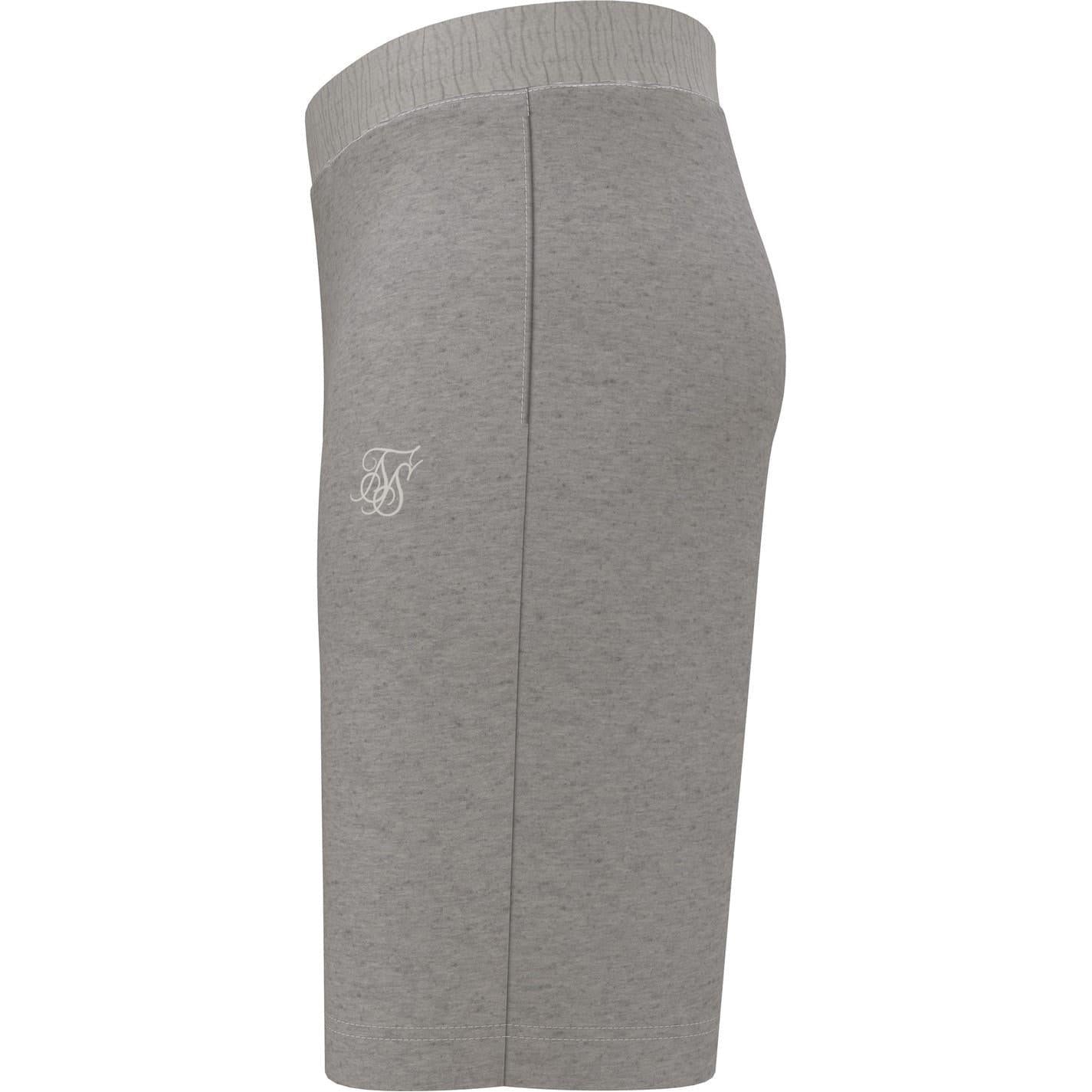 Grey Marl Marl - Side - SikSilk Mens Logo Sweat Shorts