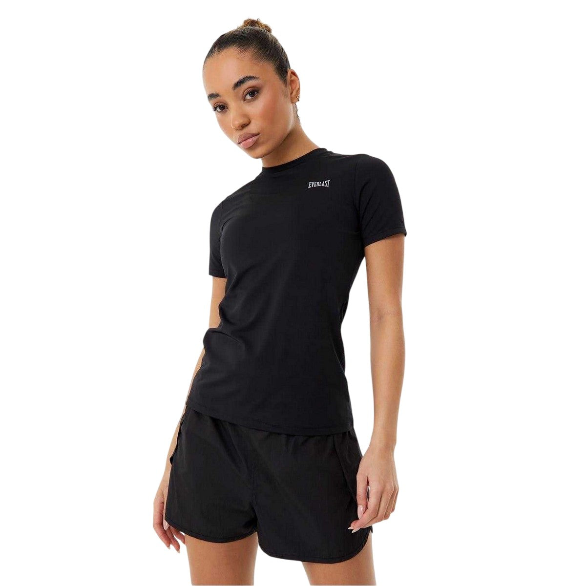 Black - Side - Everlast Womens-Ladies Boxing Shorts