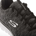 Black-White - Pack Shot - Skechers Womens-Ladies Graceful Twisted Fortune Trainers