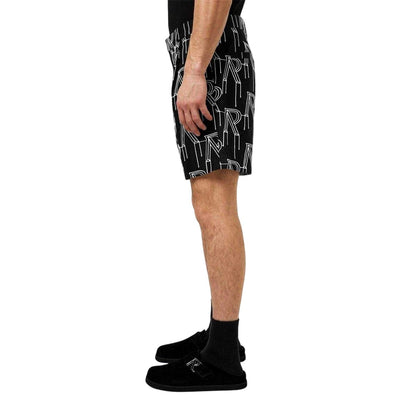 Black - Back - Represent Mens Monogram Tailored Shorts